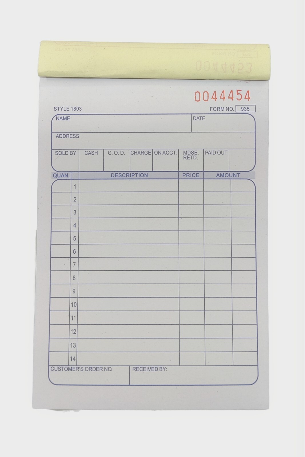 12pk Sales Order Book 2 Part 50 Sets All Purpose Receipt Ivoice Form Book