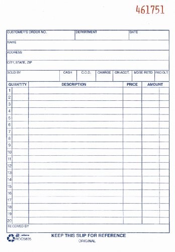 Adams DC5805 Carbonless Sales Order Books 50 Sheets 2 Part