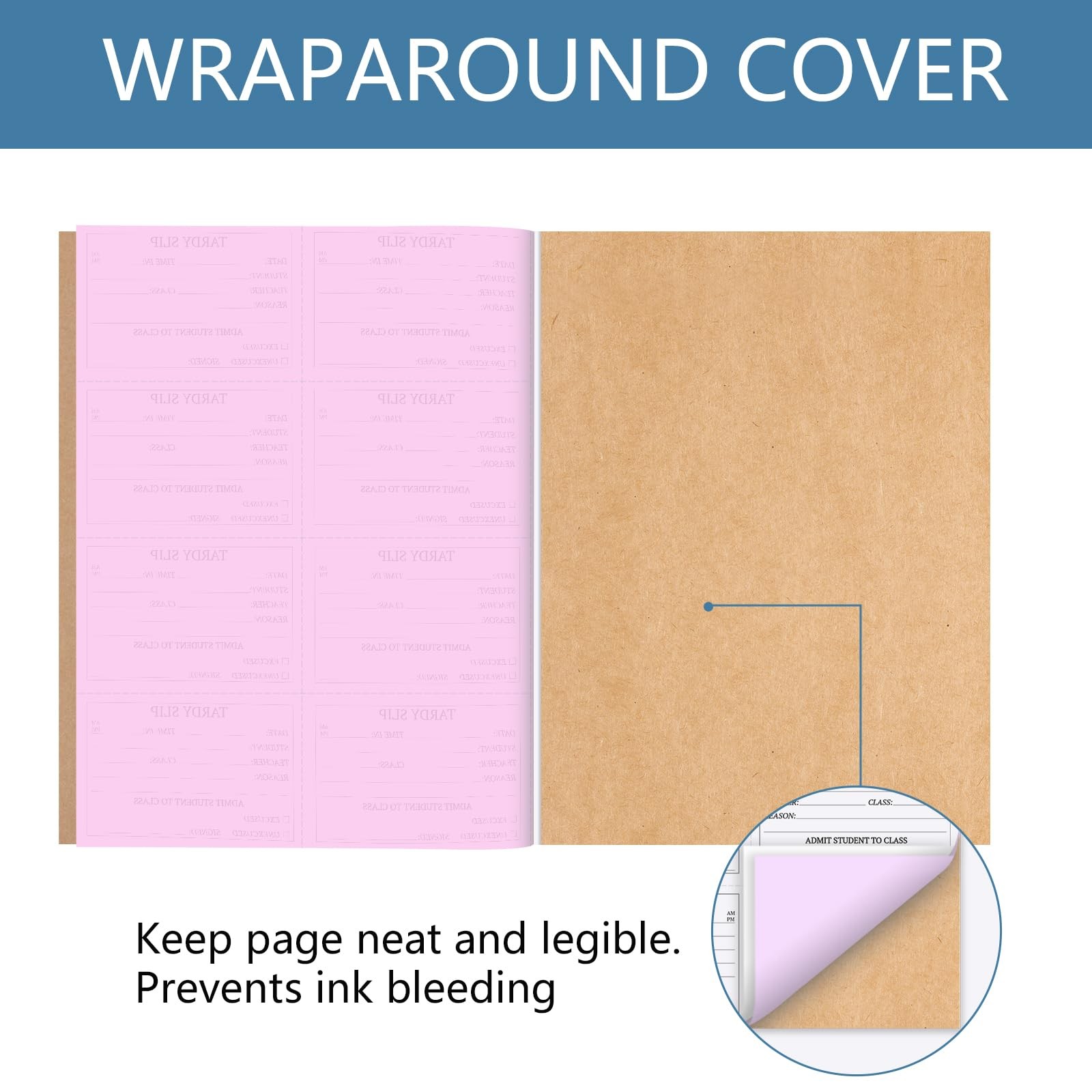 800 PCS 2 Part Carbonless Tardy Books Slip Passes School White Pink Perforated