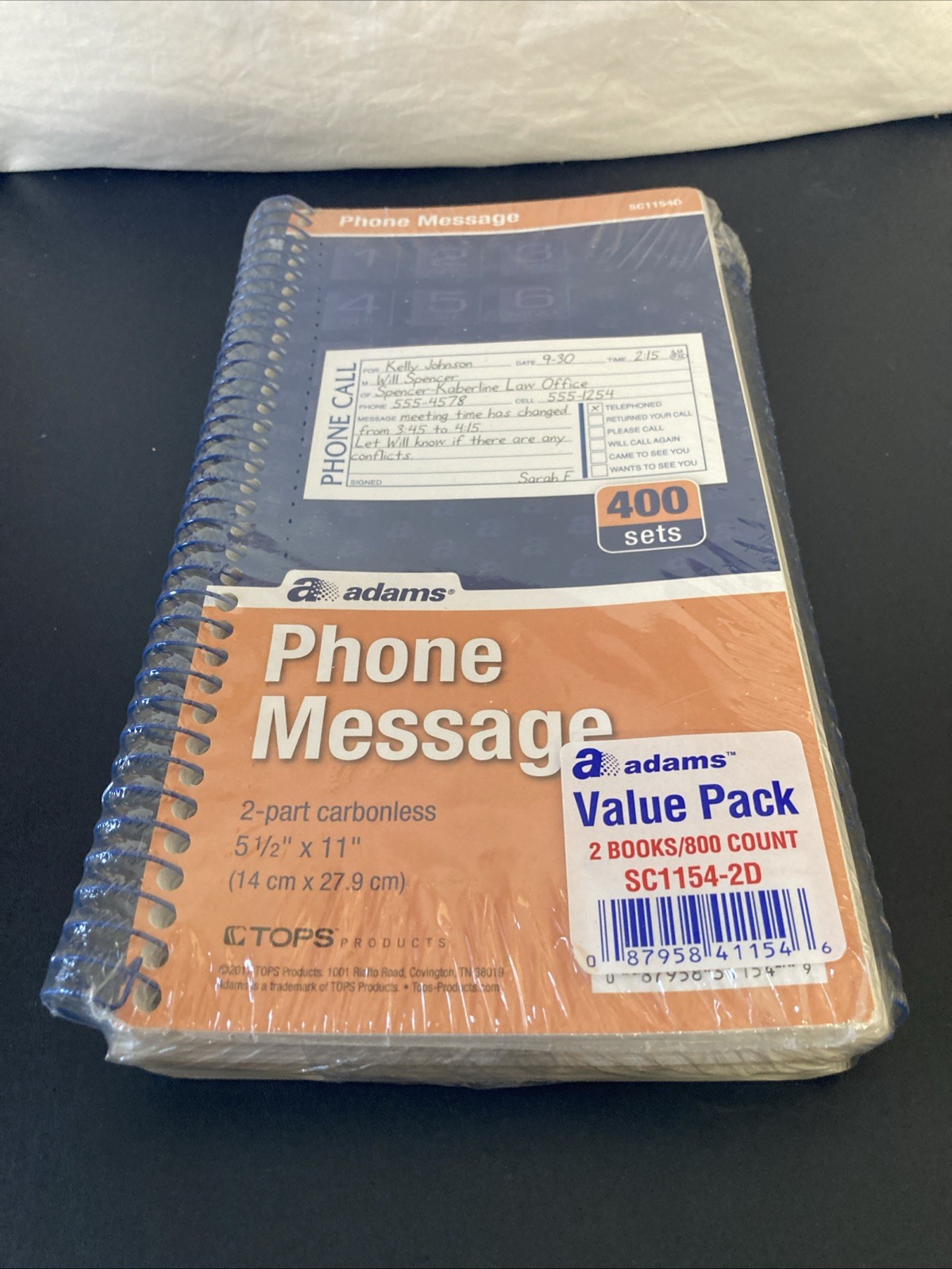 (2) ADAMS Phone Message Book Value Pack Office ~ 2 Books/800 Count Total