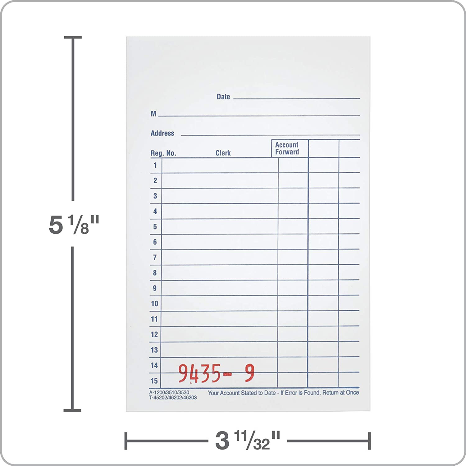 Adams General Purpose Sales Book, 2-Part, Carbonless, White/Canary, 3-11/32 X 5-