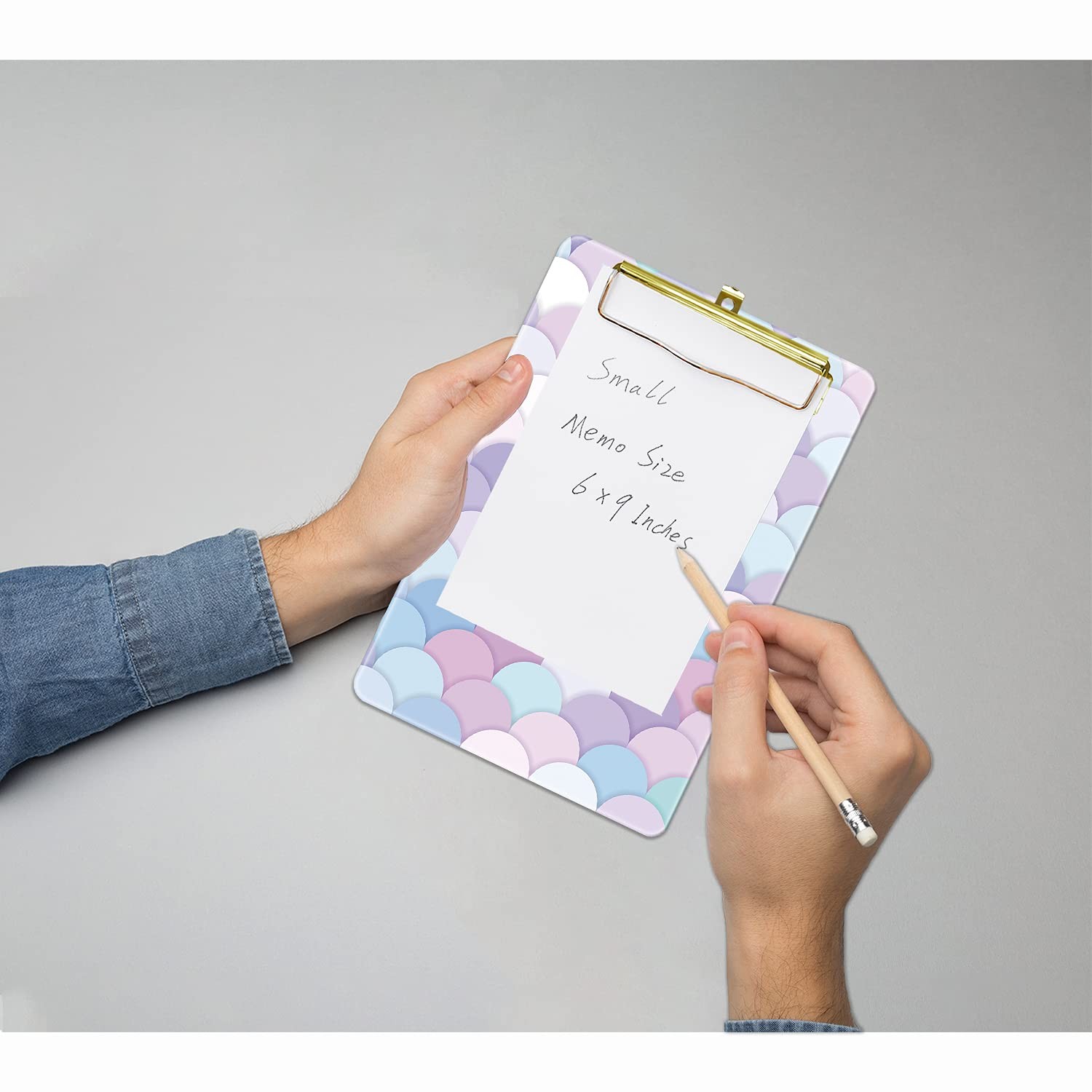 Hongri Small Plastic Clipboard, Design A5 Memo Clip Board, Art Flake