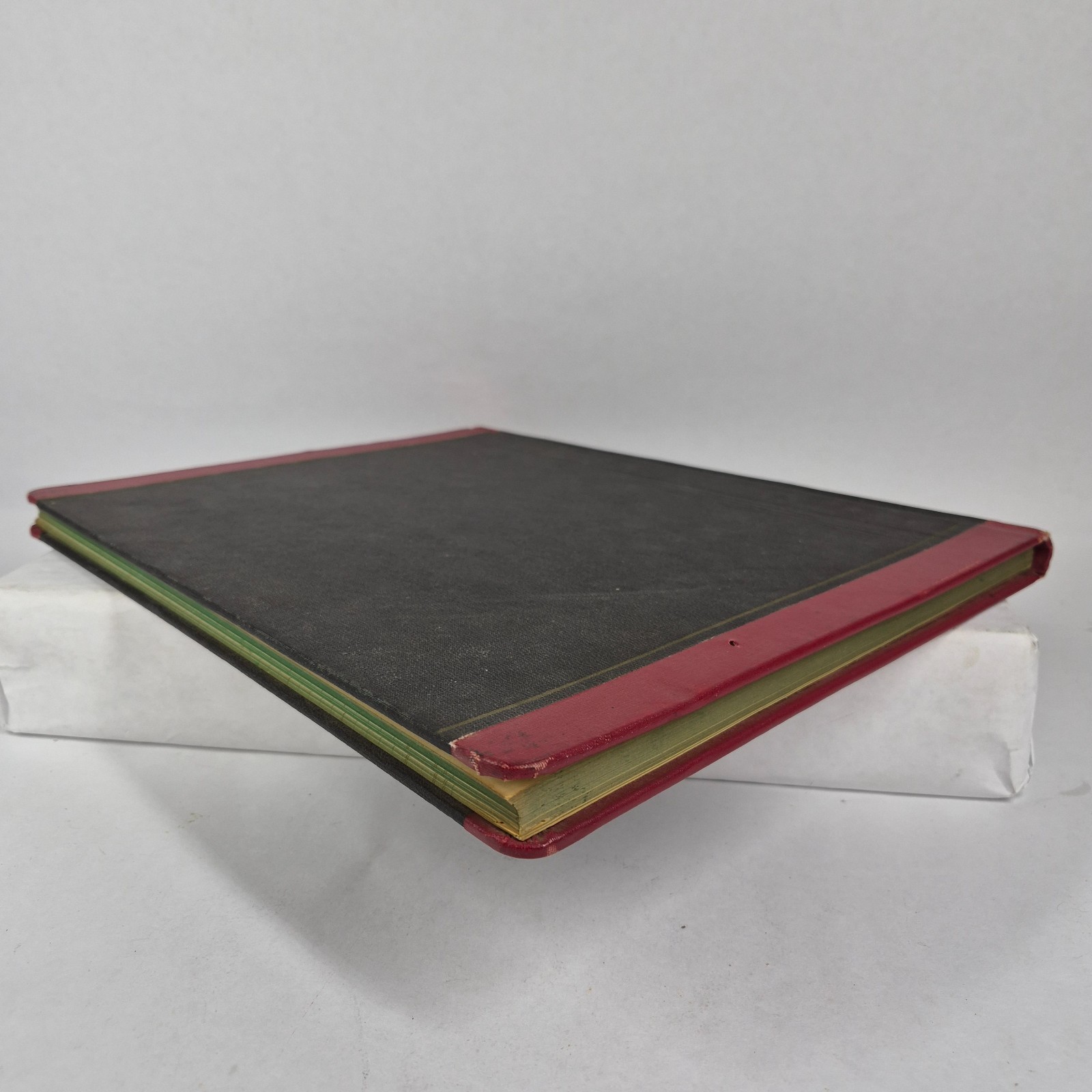 Vintage National Ledger Account Record Book Blank Ruled Pages Red Black 1648