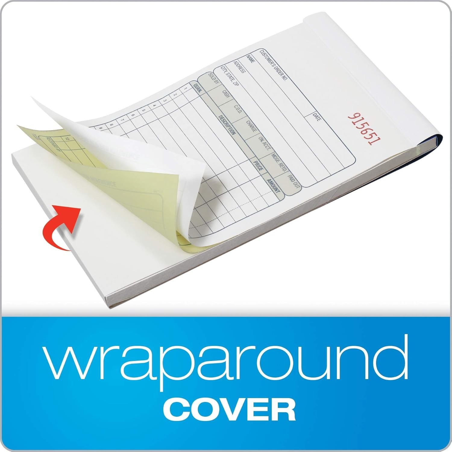 Professional Carbonless Order Book, 50 Sets, 2-Part for Small Business Use