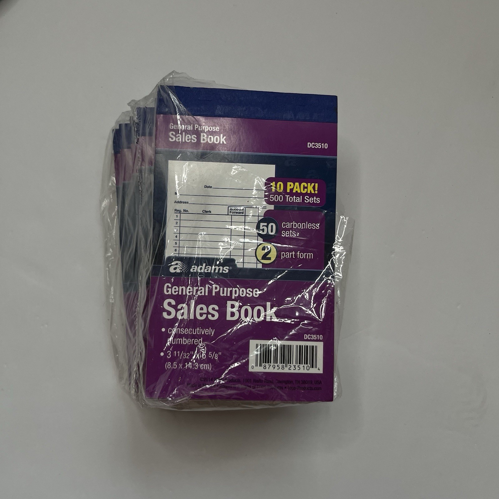 Adams DC3510 General Purpose Sales Book 2-part 50 Sets Book, 6 Books, Carbonless
