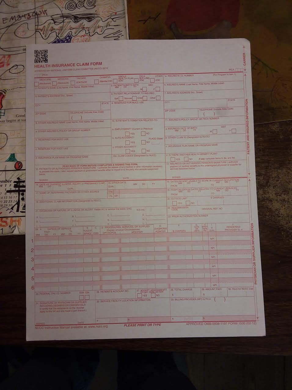 HCFA CMS-2500 (02-12) 2500 SHEETS LASER INSURANCE HCFA CLAIM FORMS