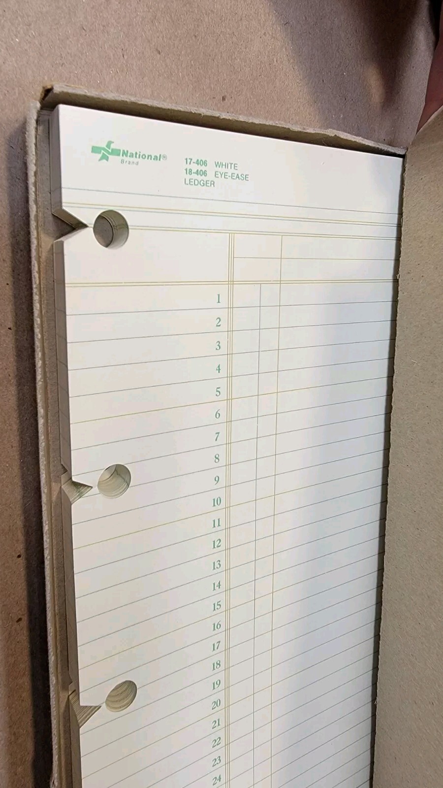 79 Sheets National Brand 18-406 Filler General Ledger Eye Ease W/ Retail Box VTG