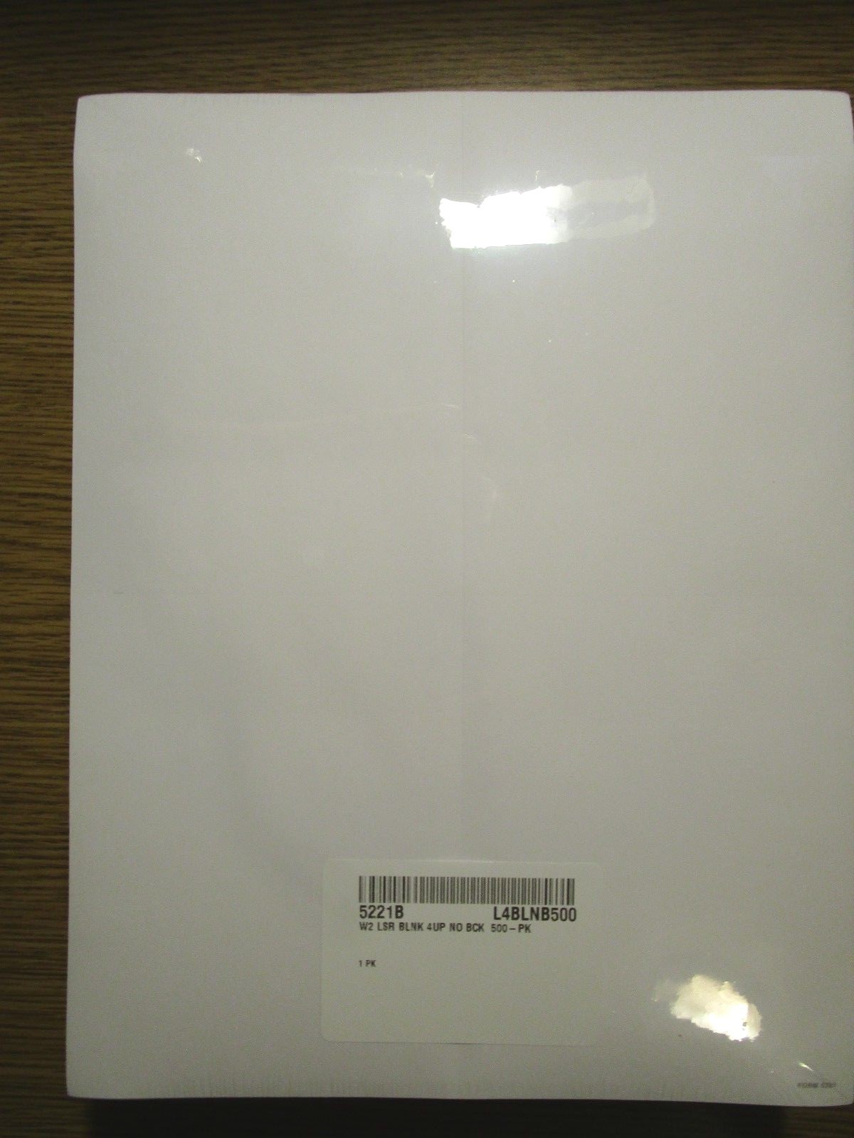 Blank Tax Forms: 4-up W-2, 500 sheets NO backer/instructions #TF5221 L4BLNB