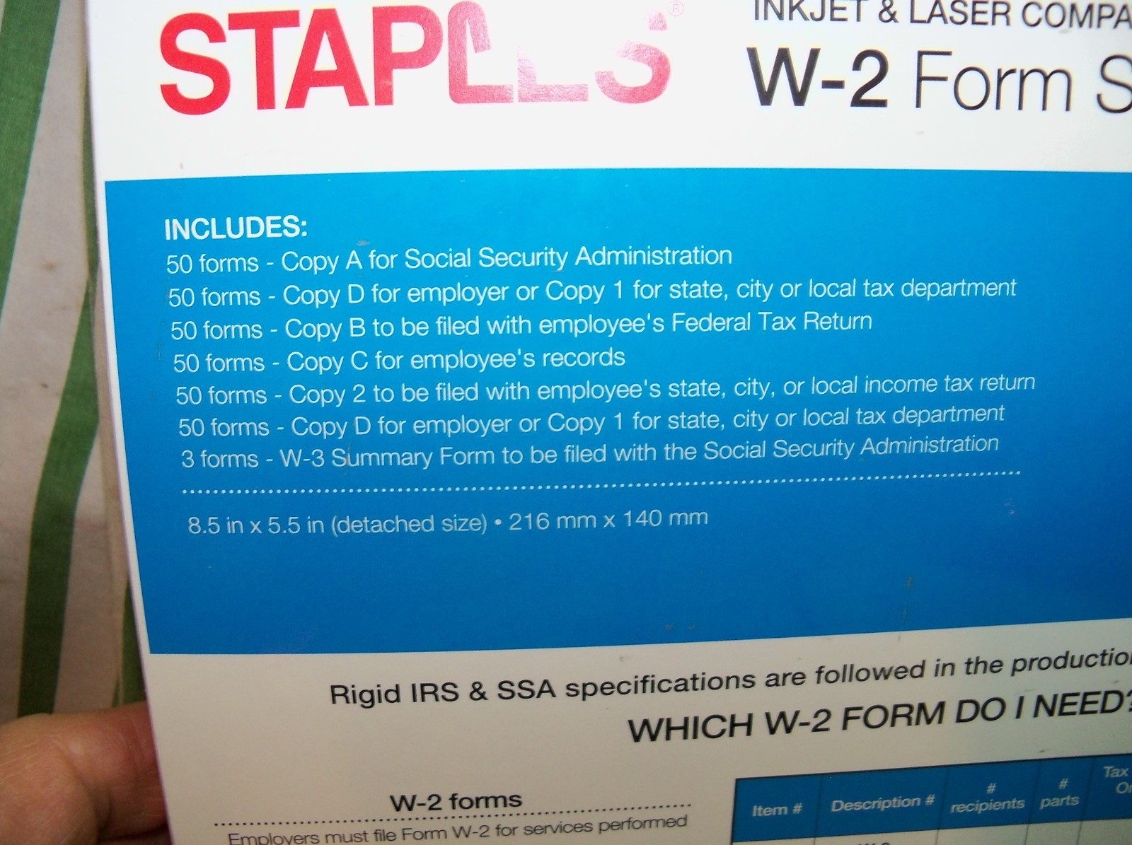 50 Count Pack of Staples 2017 IRS Tax W-2 6-Part Form Sets Brand New PC / Mac W2