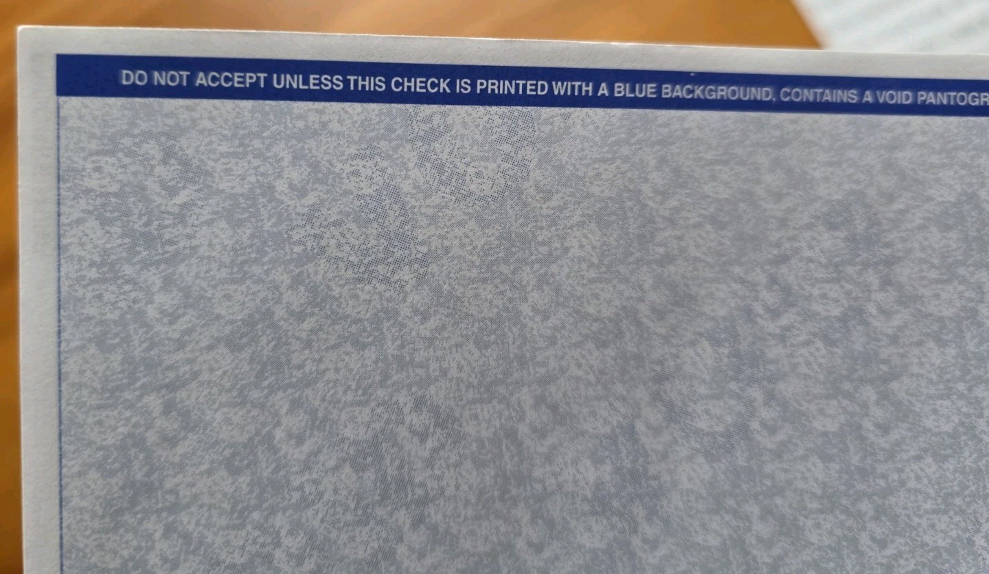 🔥 500 Tyler Tech MUNIS Blank Check Stock Paper – Check on Top – Blue Marble