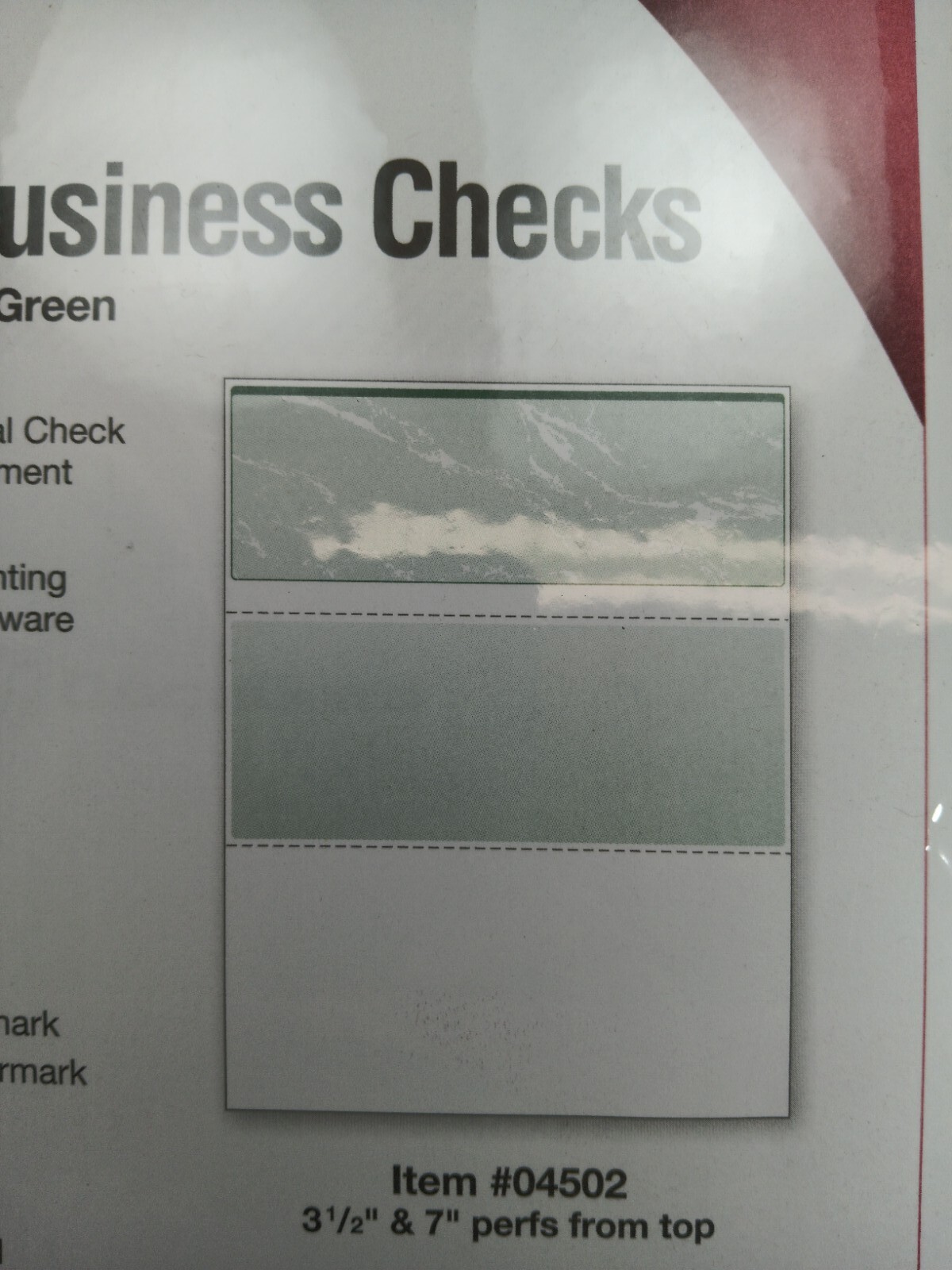 Docugard 04502 Security Business Checks Marble Top Green 500 Sheets