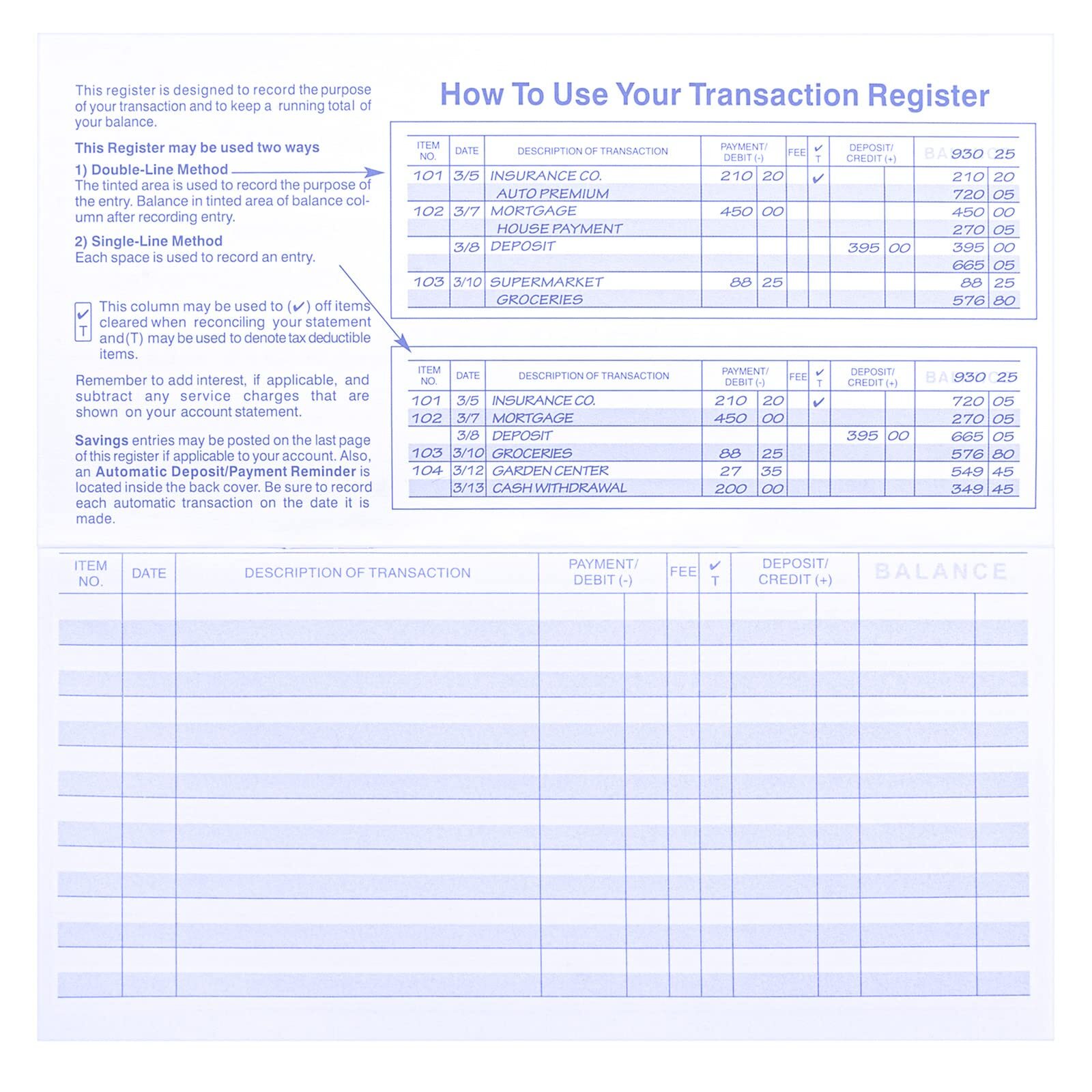 12 PCS Personal Checkbook Registers – Upgraded Checkbook & Transaction Ledgers
