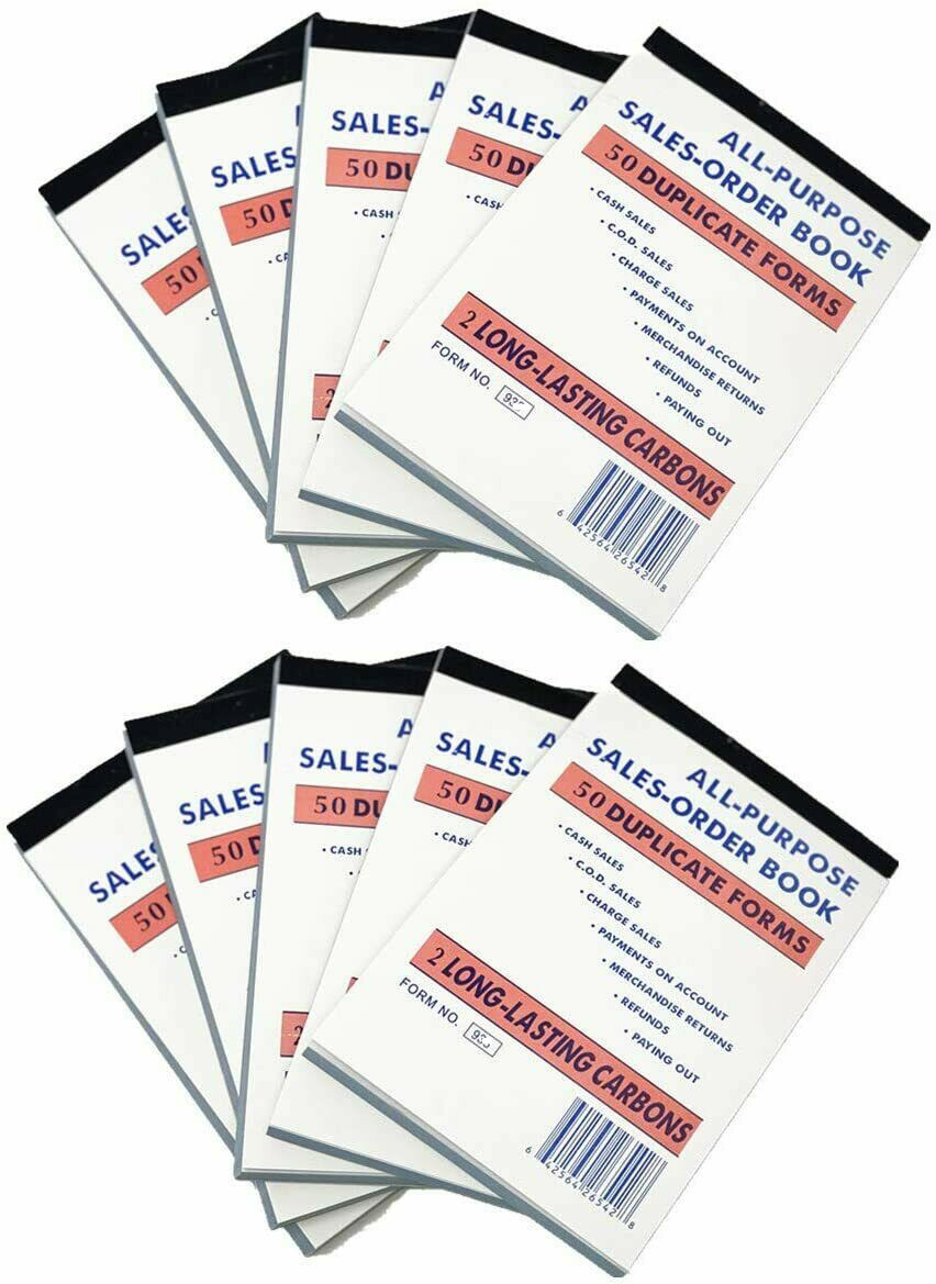 10x Large 50 Sets 5.5″ X 8.5″Sales Book Order Receipt Invoice Carbonless Copy