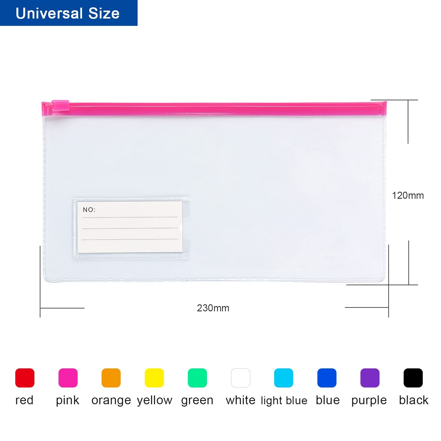 Tamaki 10 Pack Zipper Plastic Envelopes, Small A6, Clear