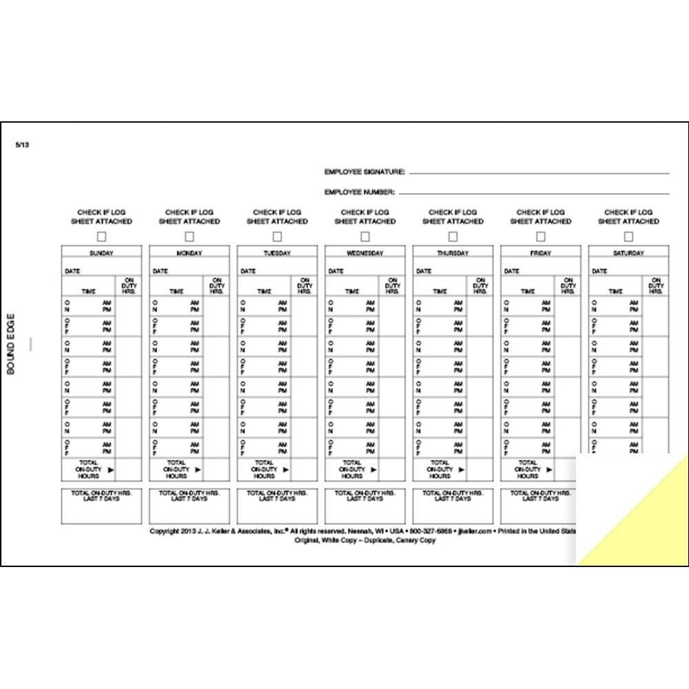 J. J. Keller Driver Exemption Log Book 10-pk. for Short-Haul Operations, 2-Ply