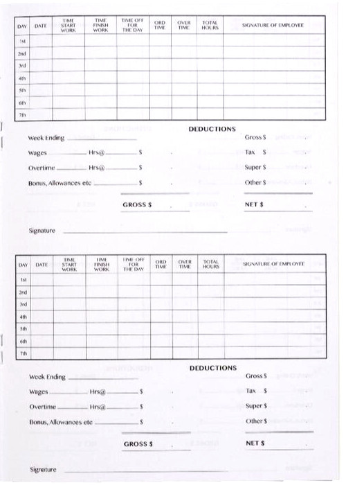 NEW 5 x Olympic Yearly Time and Pay Book 32 Pages ATO Compliant A5 210 x 148mm *