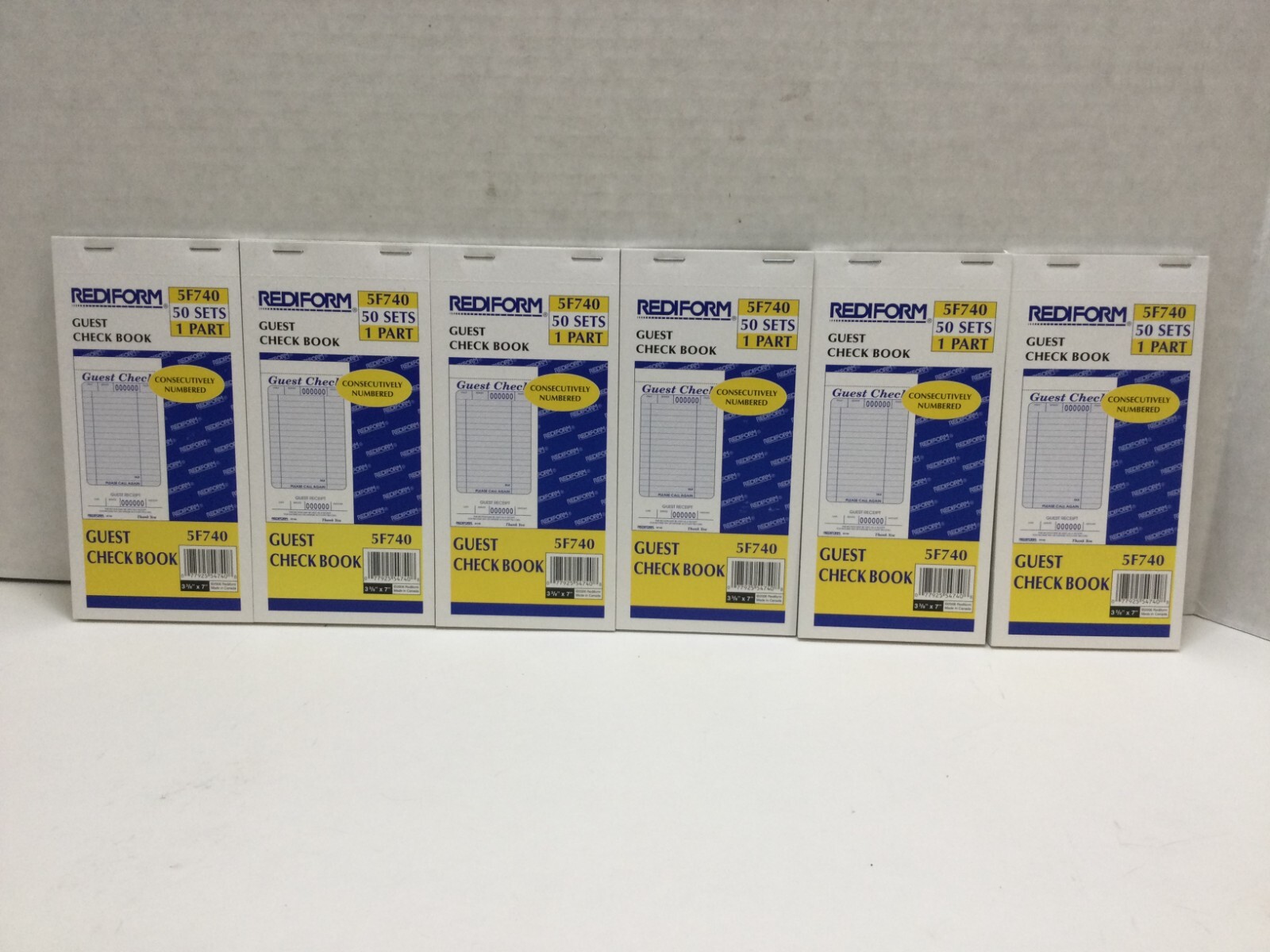 REDIFORM Guest Check Book, 5F740, 50 Sets, 3 3/8″ x 7″, Pack of 6!