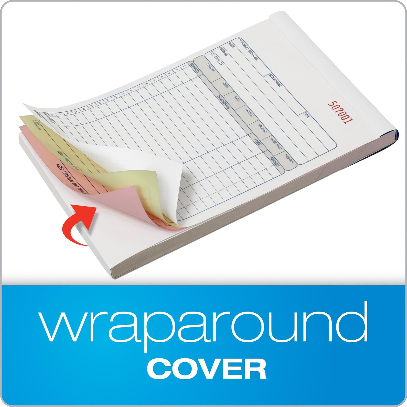 Adams Sales Order Book, 3-Part 1 Count (Pack of 1), White/Canary/Pink