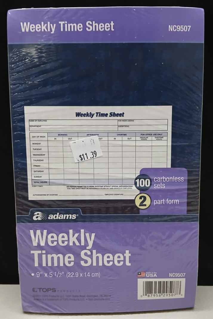Lot Of 6 Adams Payroll Records & Weekly Time Sheets
