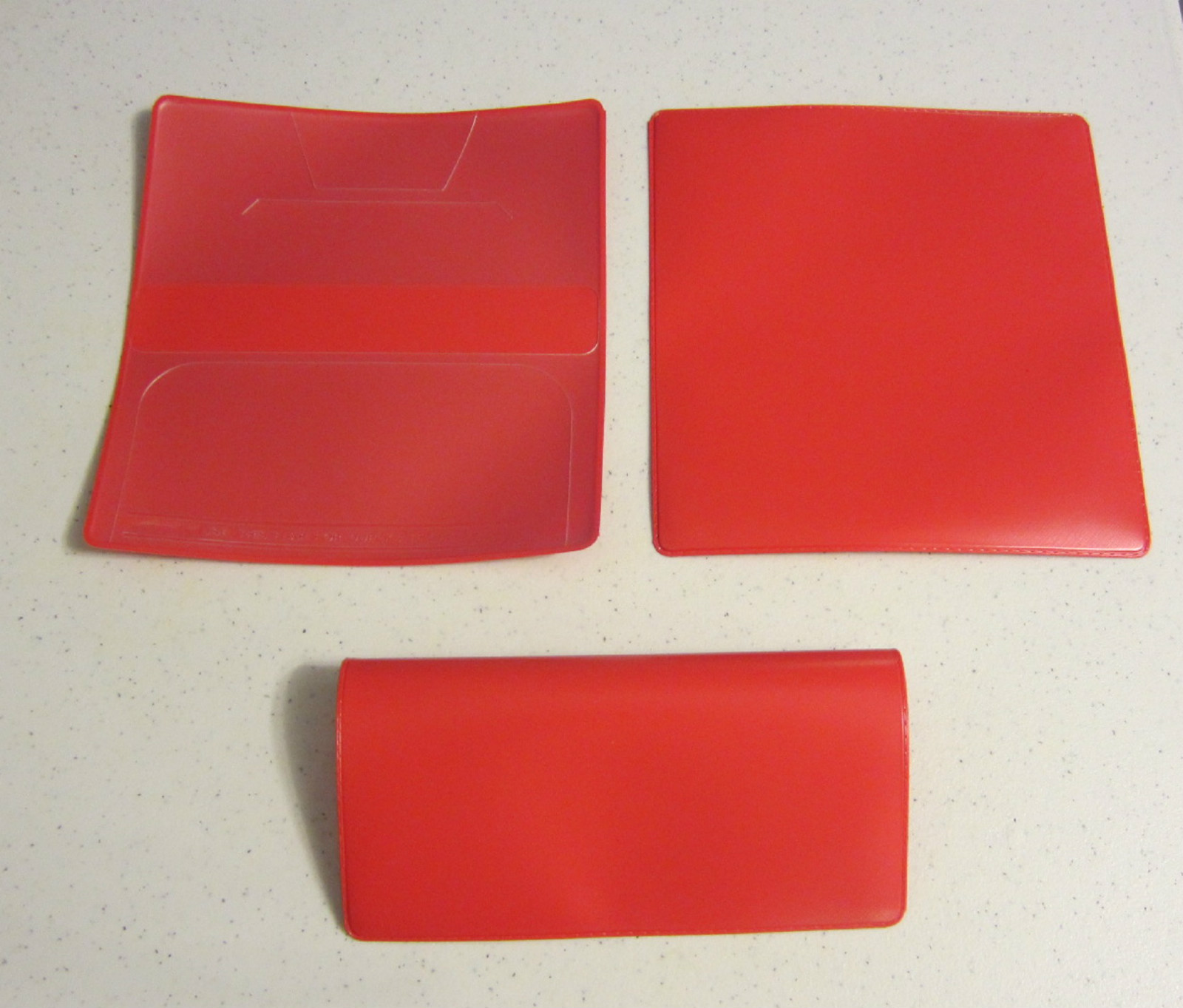 1 RED VINYL CHECK BOOK COVER DUPLICATE FLAP & 6 CHECKBOOK TRANSACTION REGISTERS
