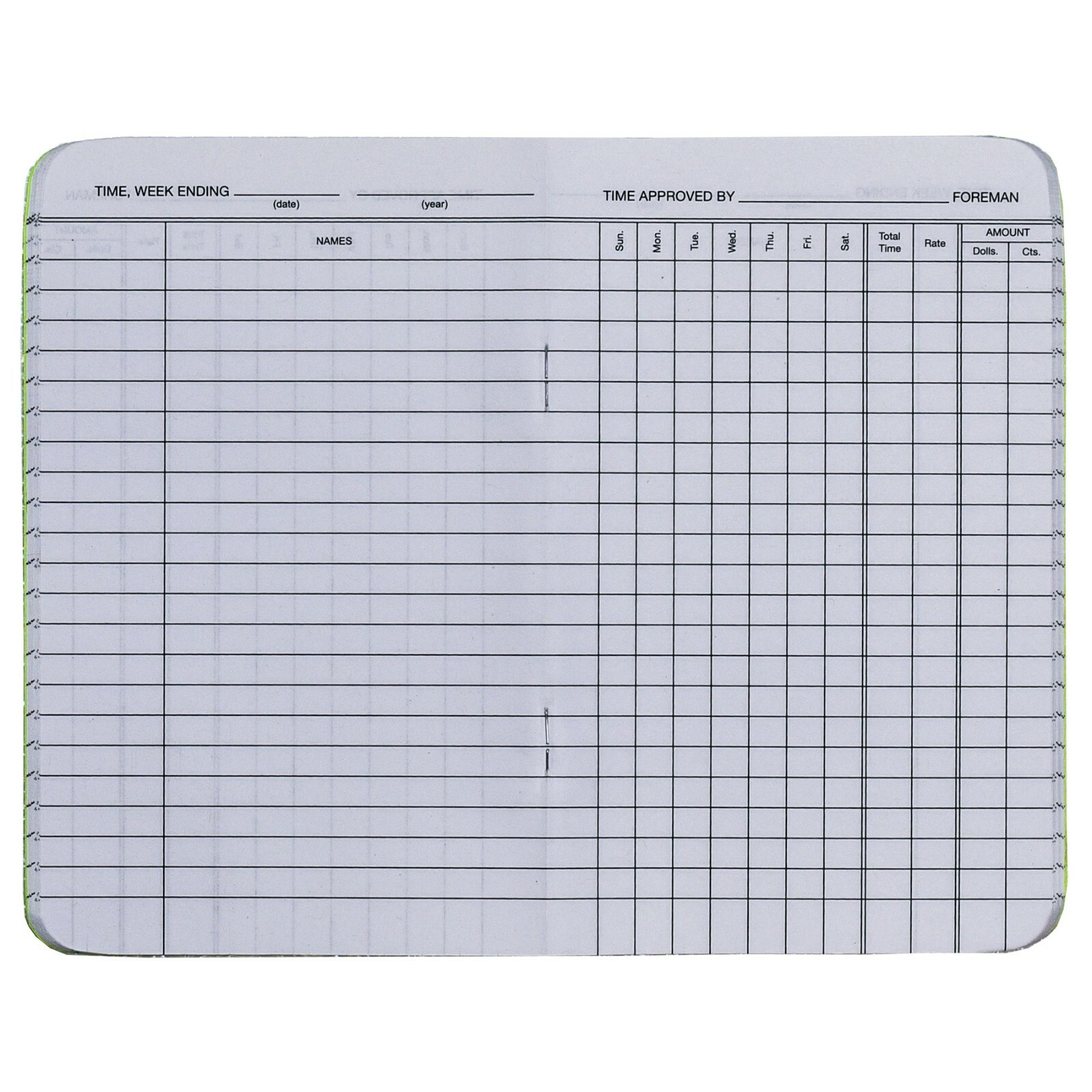 Wilson Jones S802 Weekly Time Book, Two Page Form, 4-1/4 x 6-3/4″