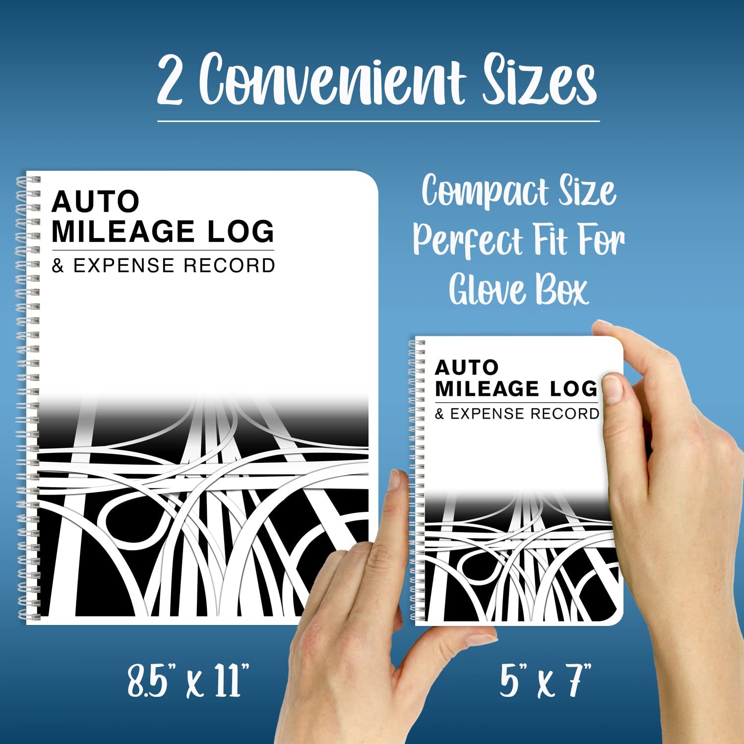 BookFactory Mileage Log Book Auto Expense Record 5″ x 7″, White