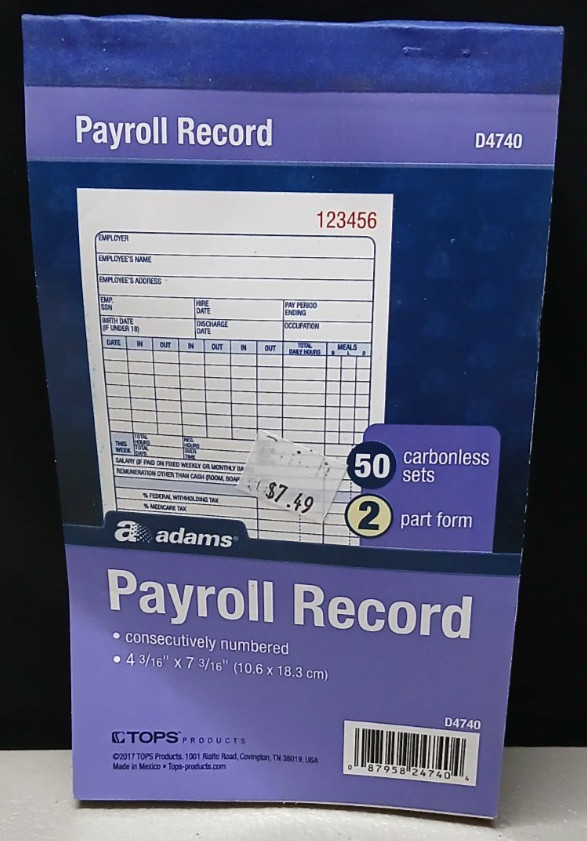 Lot Of 6 Adams Payroll Records & Weekly Time Sheets