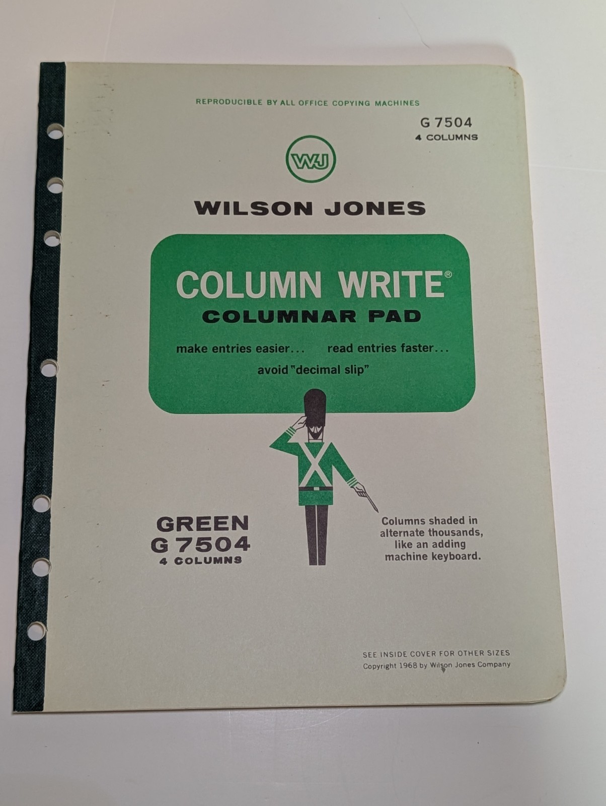 Wilson Jones Columnar Pad 4 Columns Ring Binders G7504 50 Sheets 11″ x 8.5″ 1968