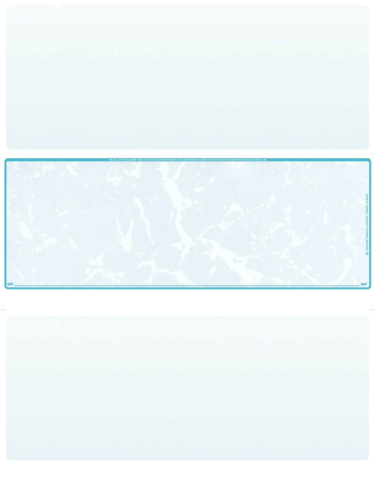 250 Sheets/ Middle Style Blank Computer Checks