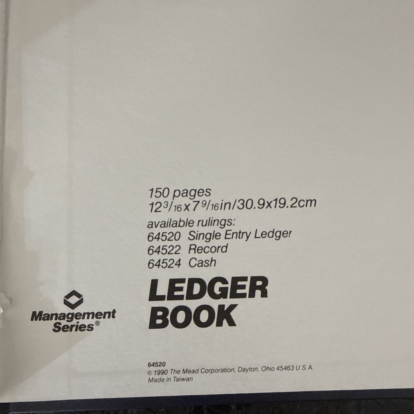 Mead Management Series SE Ledger Vintage 1990 w/Alphabetical Dividers Pages