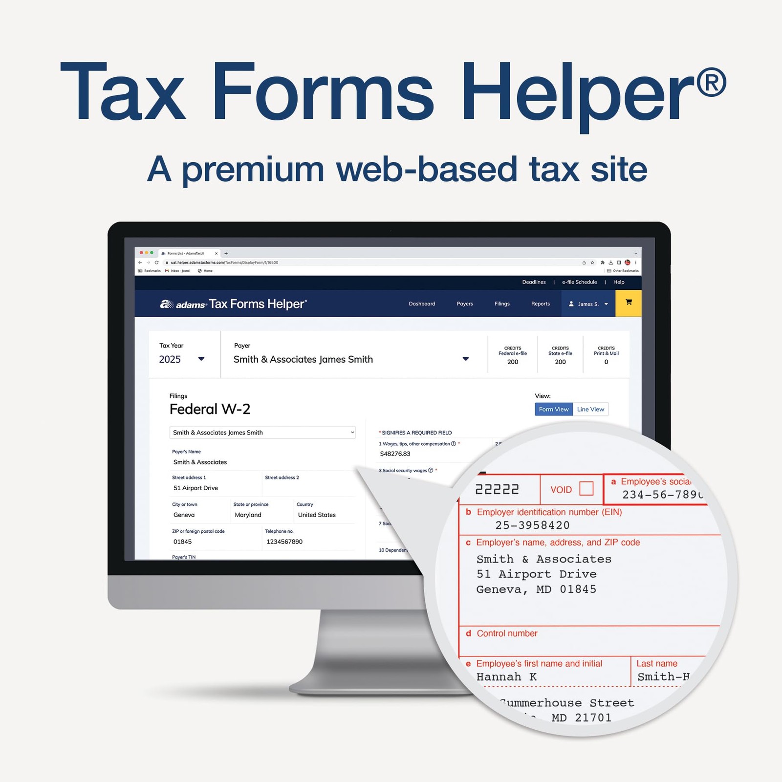 Adams W-2 Forms 2025, 6-Part Kit for 12 Recipients, Includes 12 Envelopes, 3…
