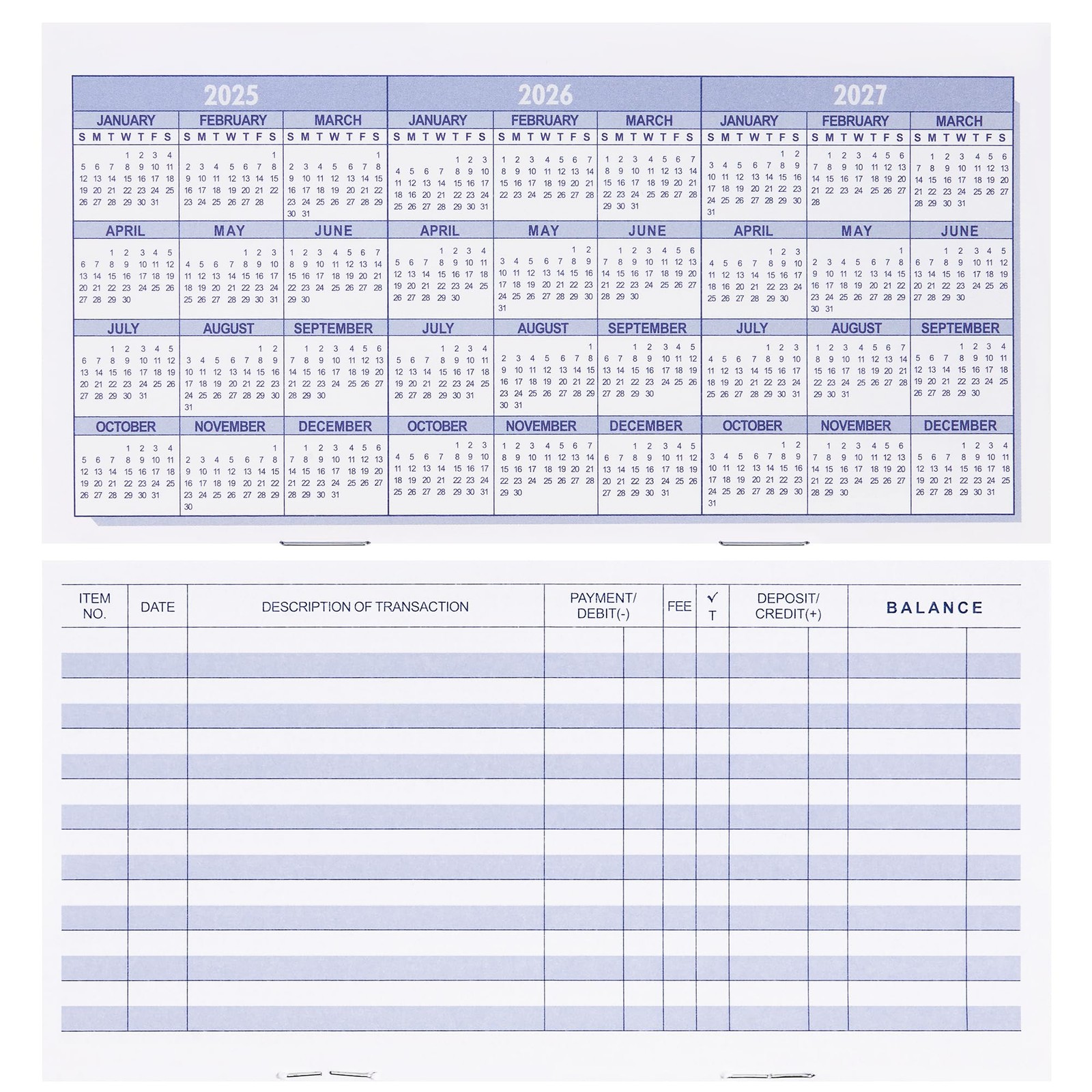 20 Pack Checkbook Register, Check Registers for Personal, Blank Ledger Transacti