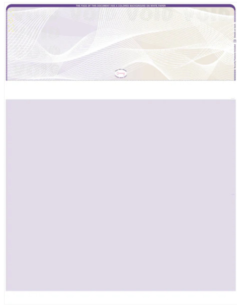 Blank Check Stock Paper – Check on Top- High-Security – 3 Prismatic Colors