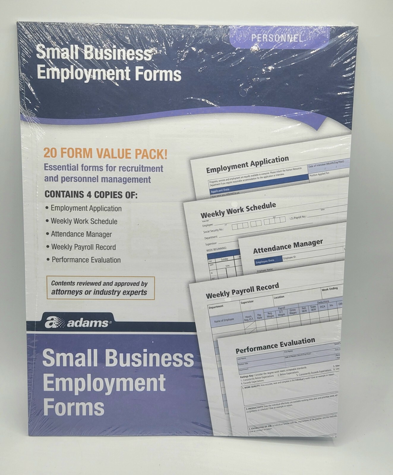 ADAMS Small Business Employment Forms – 20 Form Value Pack – New / Sealed