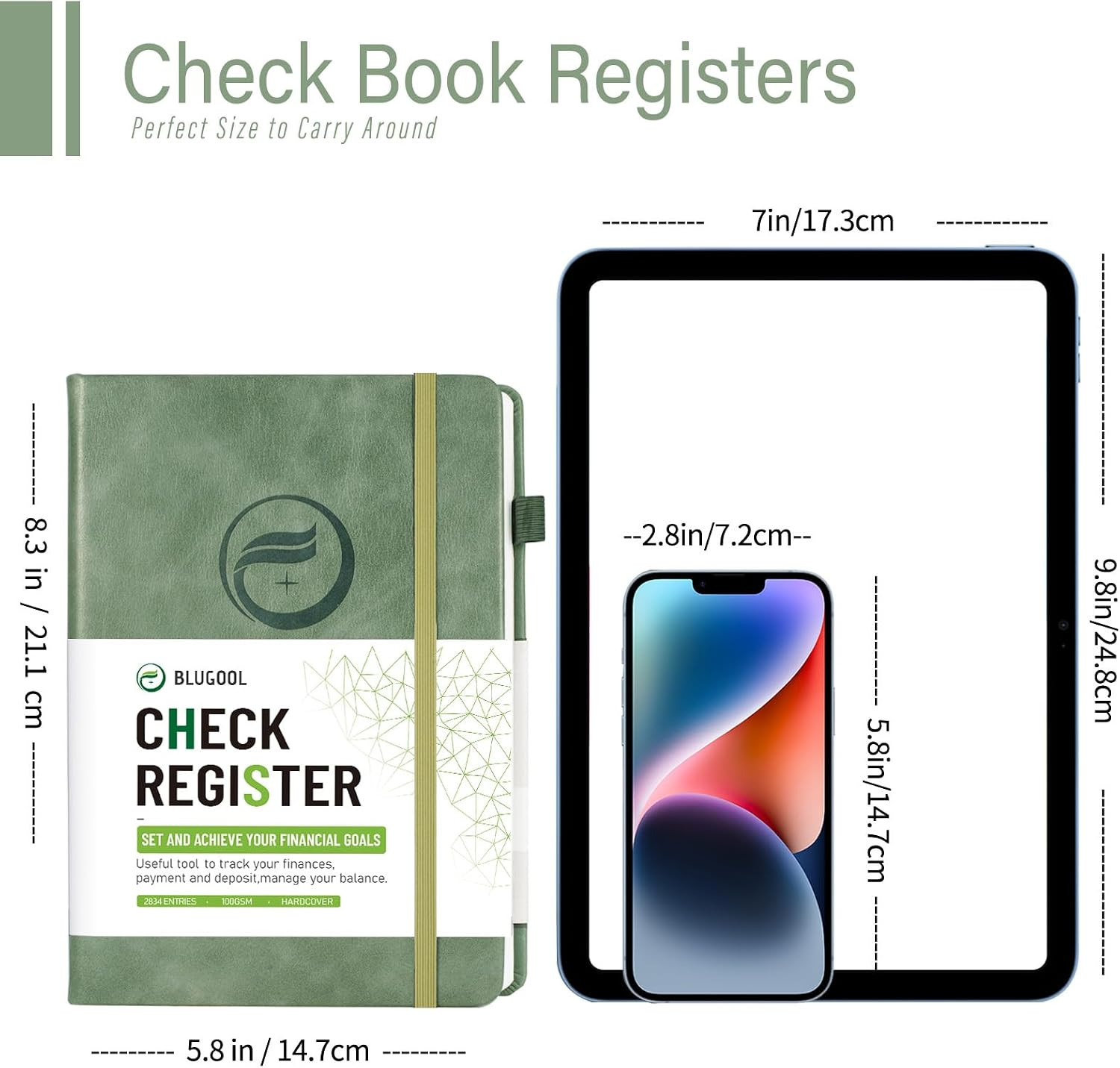 Check Registers for Personal Checkbook, Blugool Checkbook Register with Check &