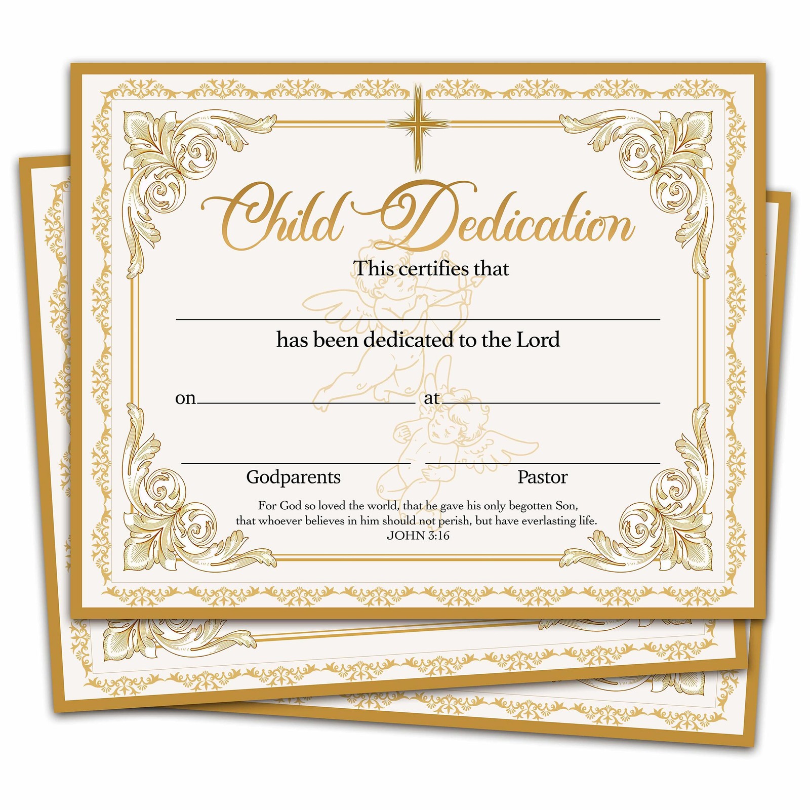 Child Dedication Certificate, Vintage Golden Certificates of Baby…