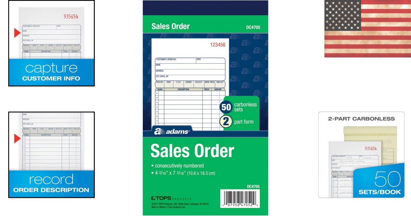 Sales Order Book – 50 Carbonless Forms, Professional Blue Ink, Easy Records