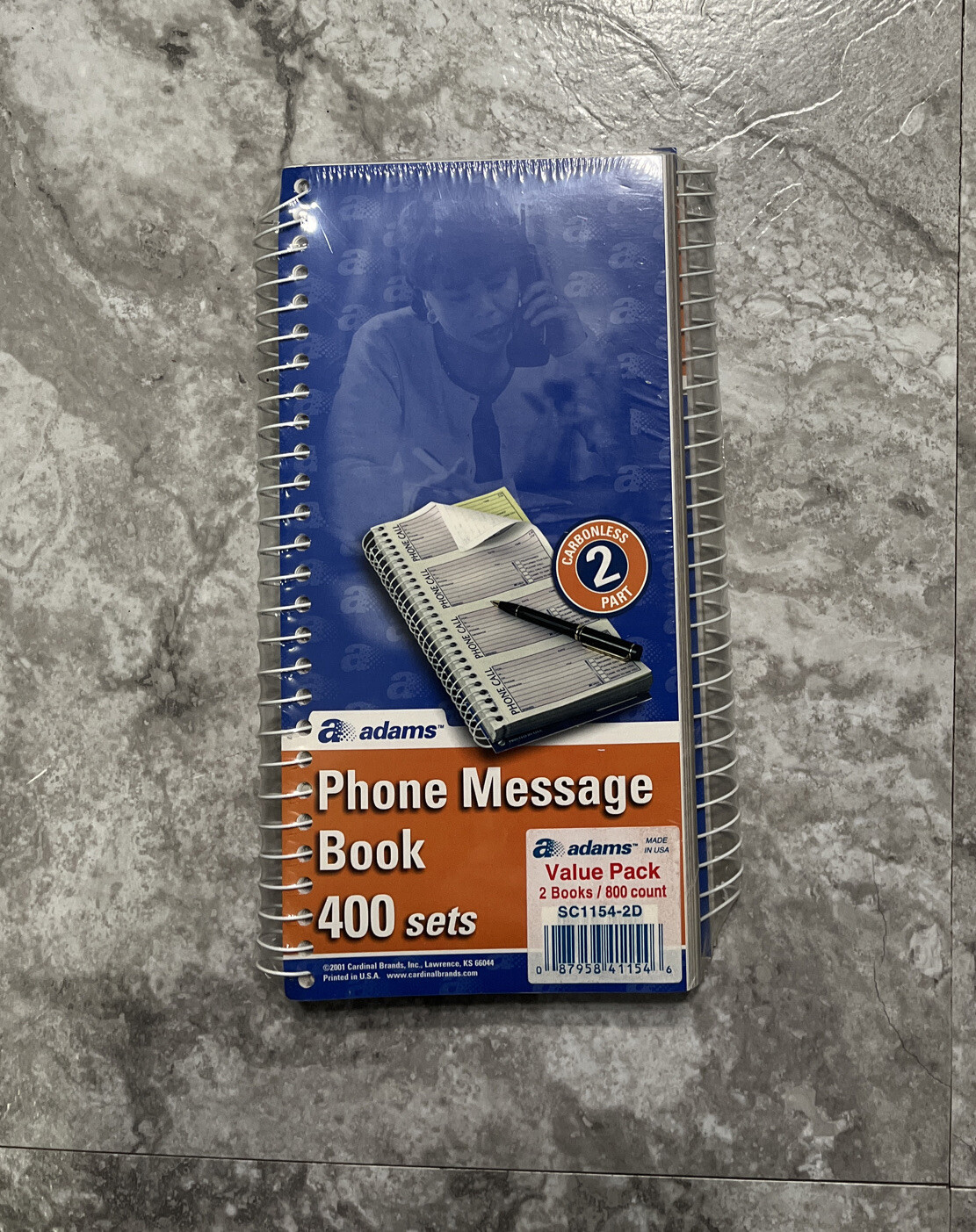 New Adams Phone Message Book 2 Carbonless Parts 2 Spiral Books 800 Sheets Total