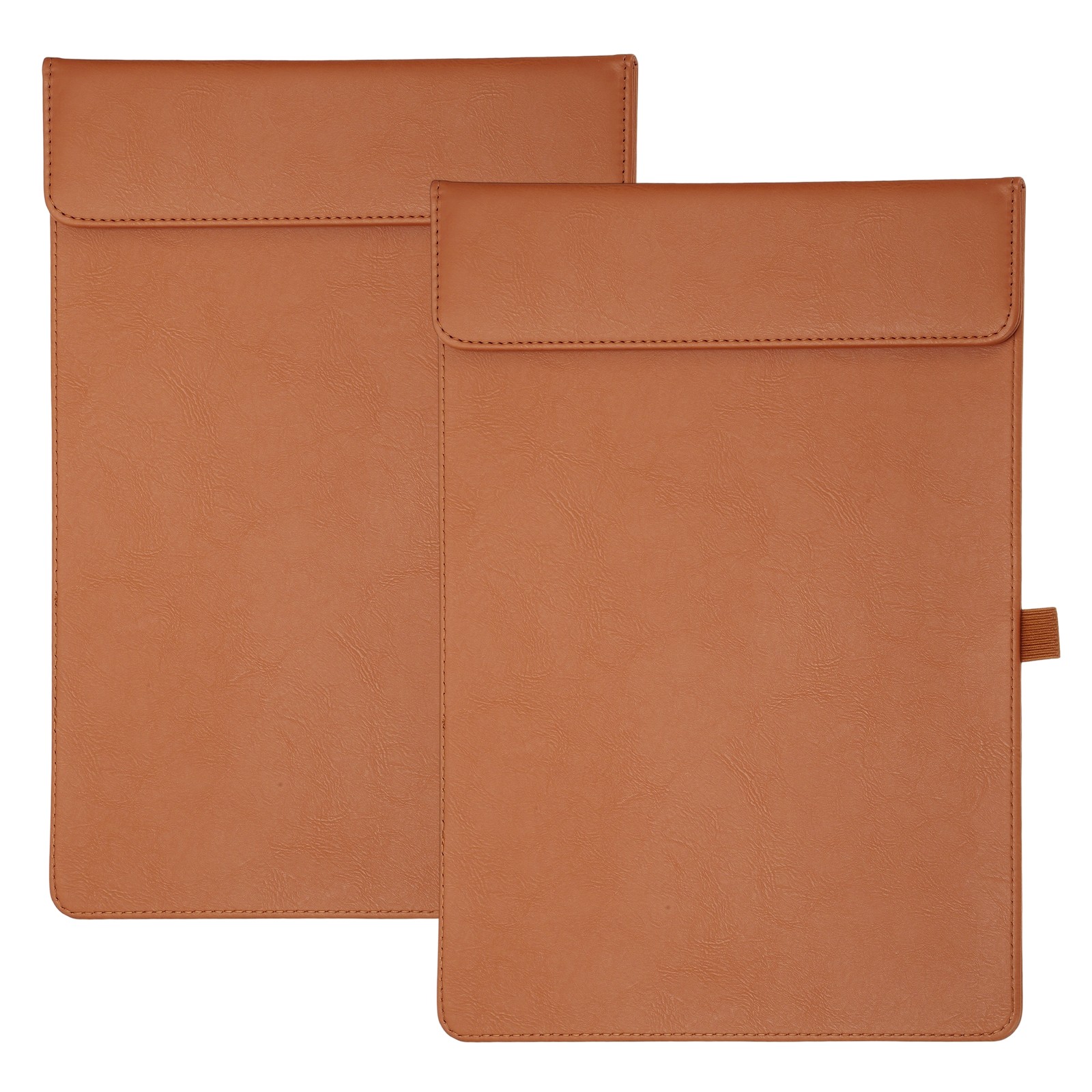 2 Pack Magnetic Leather Clipboard, 14″x9″ Clipboard with Pen Holder (Orange)
