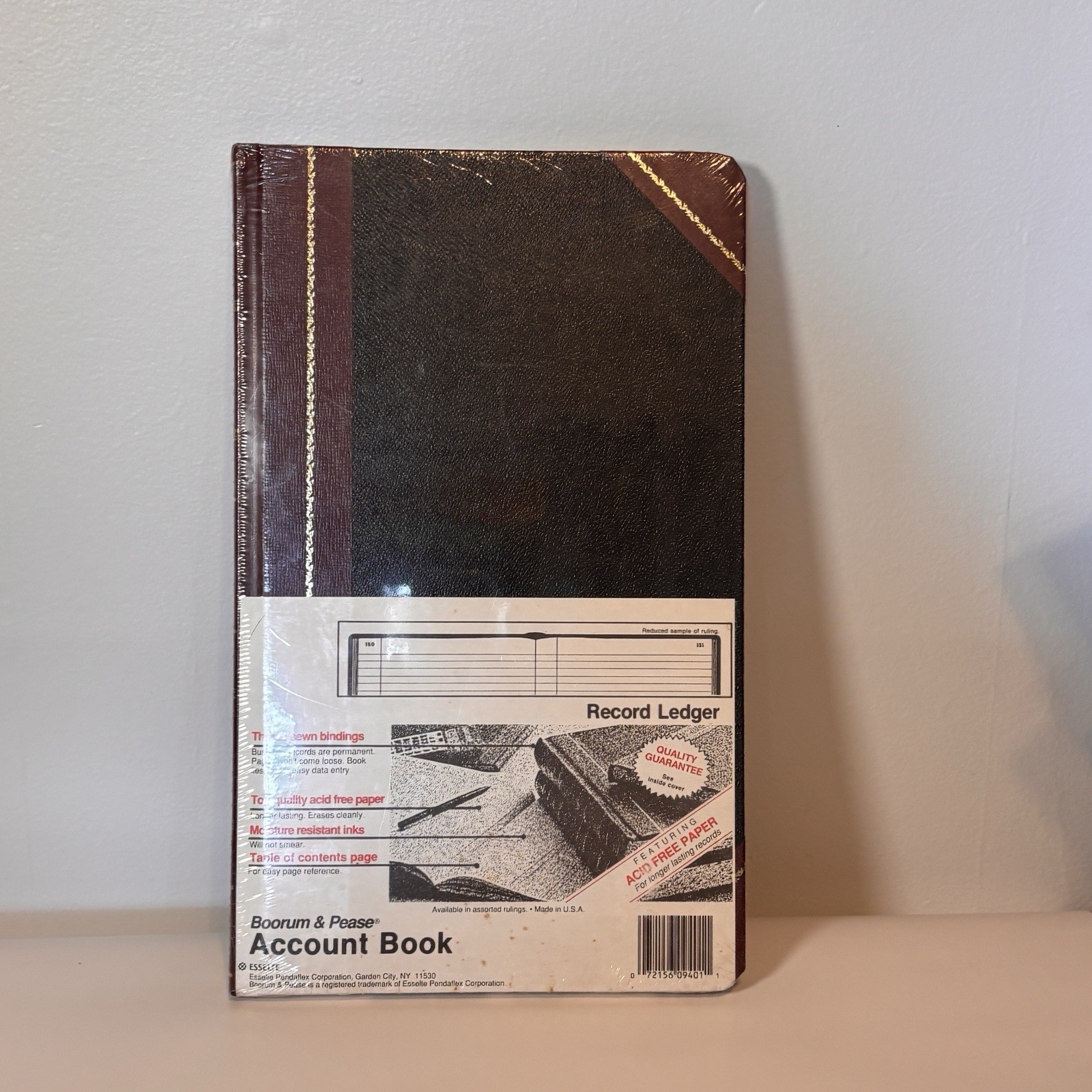 Vintage Sealed Boorum & Pease Columnar Acctg Book Record Rule Black Cover 150 Pg