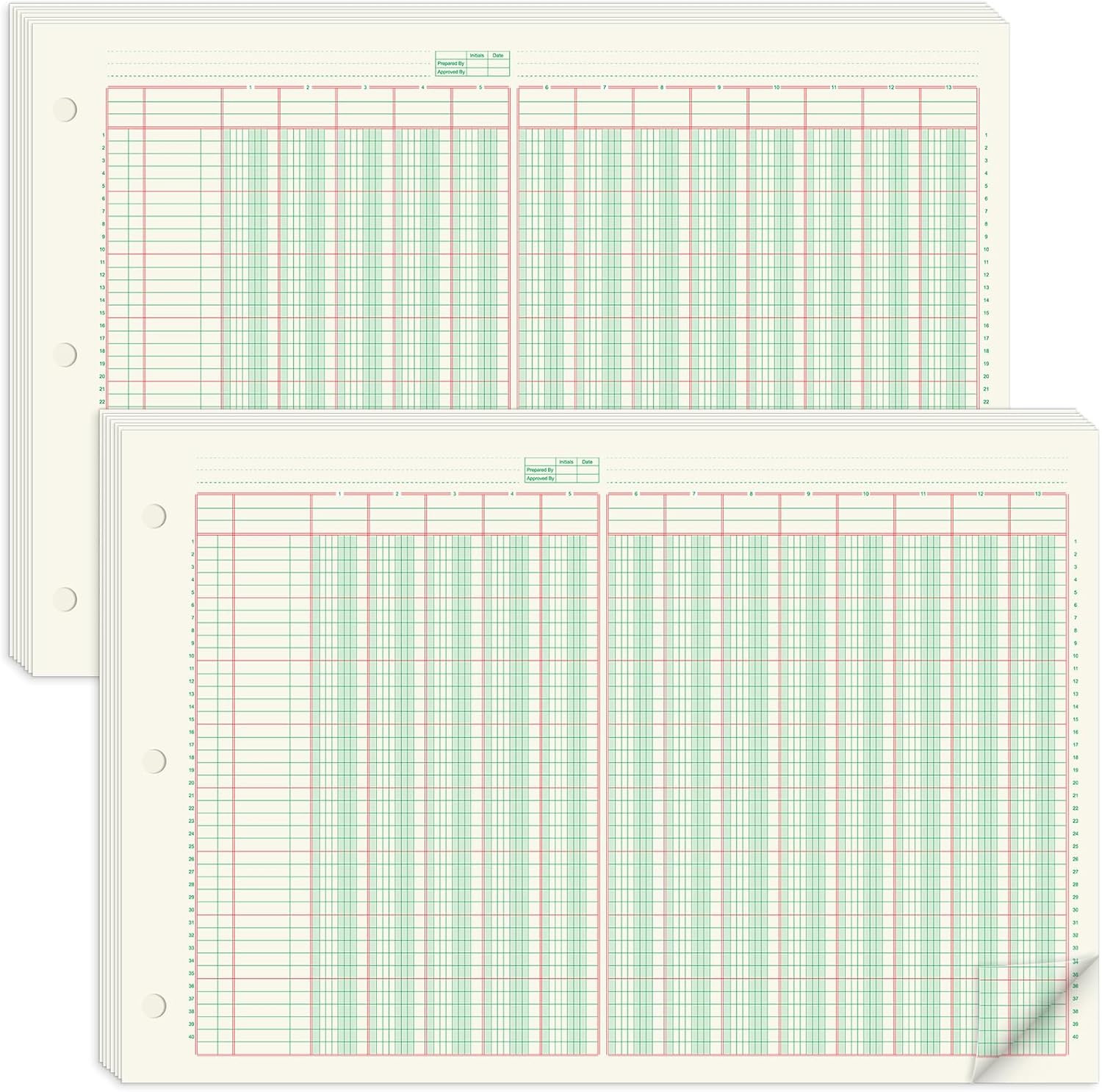 2 Pads 13 Column Ledger Columnar Analysis Pad 3 Hole Analysis Accounting Book…