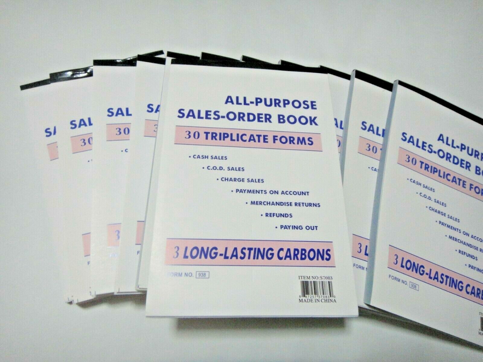 3 part Sales Order Book Receipt Invoice Triplicate 30 sets forms 5.75″ X 8.50″