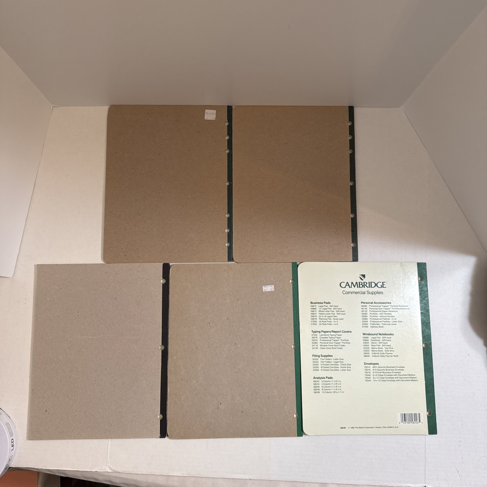 Set Of 5 Vintage Columnar Paper Pads Wilson Jones Boorum & Pease Mead 1968 1986