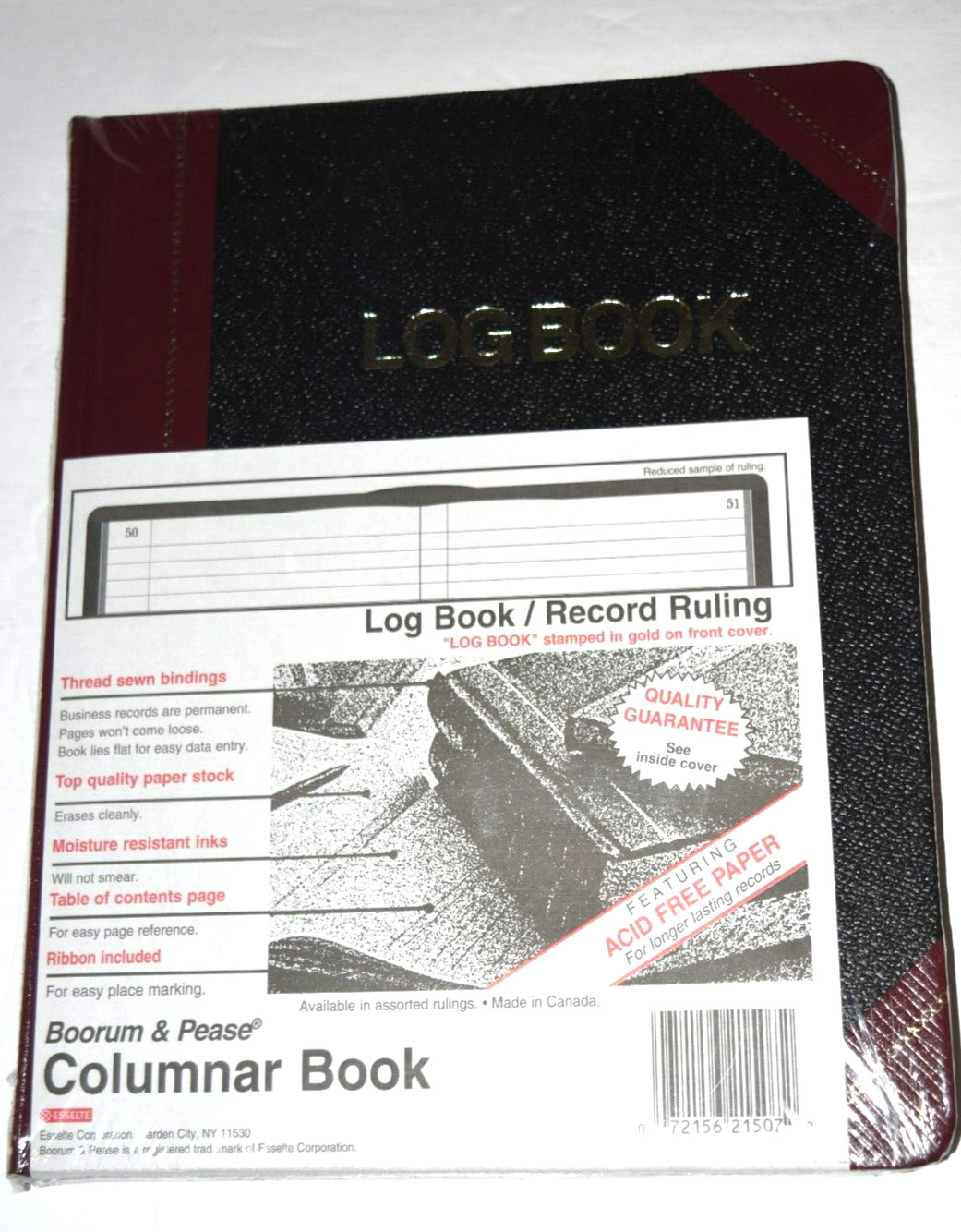 BOORUM & PEASE “Log Book/Record Ruling,” (1/4″ thick, 7.75″ x 10″) New/Sealed