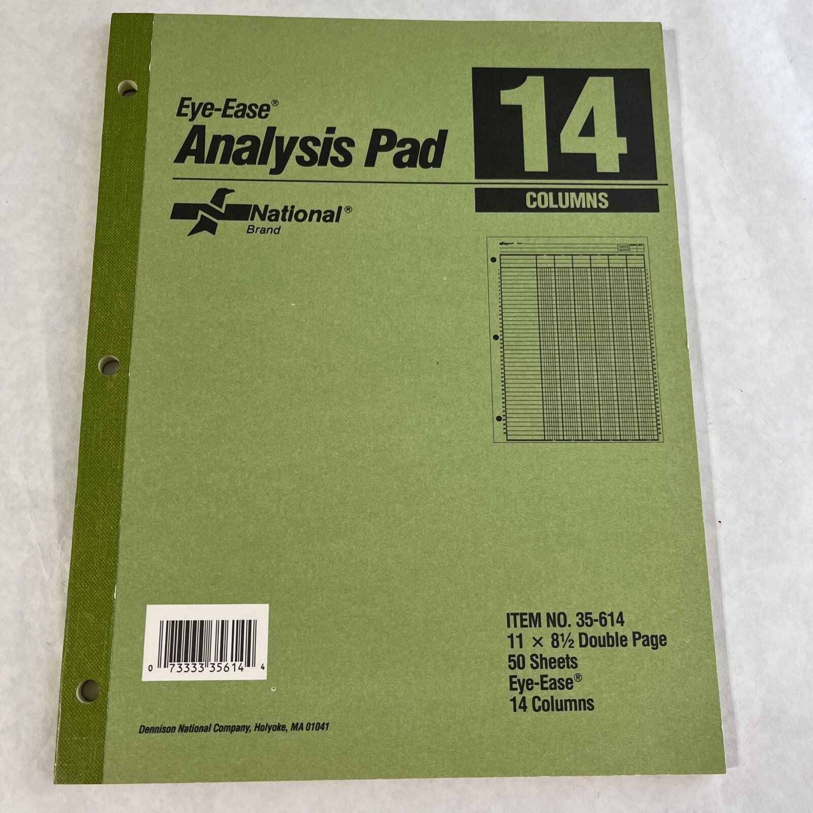 National Brand Analysis 14 Column Pad 35-614 NEW Vintage 50 Sheets 11×8 1/2