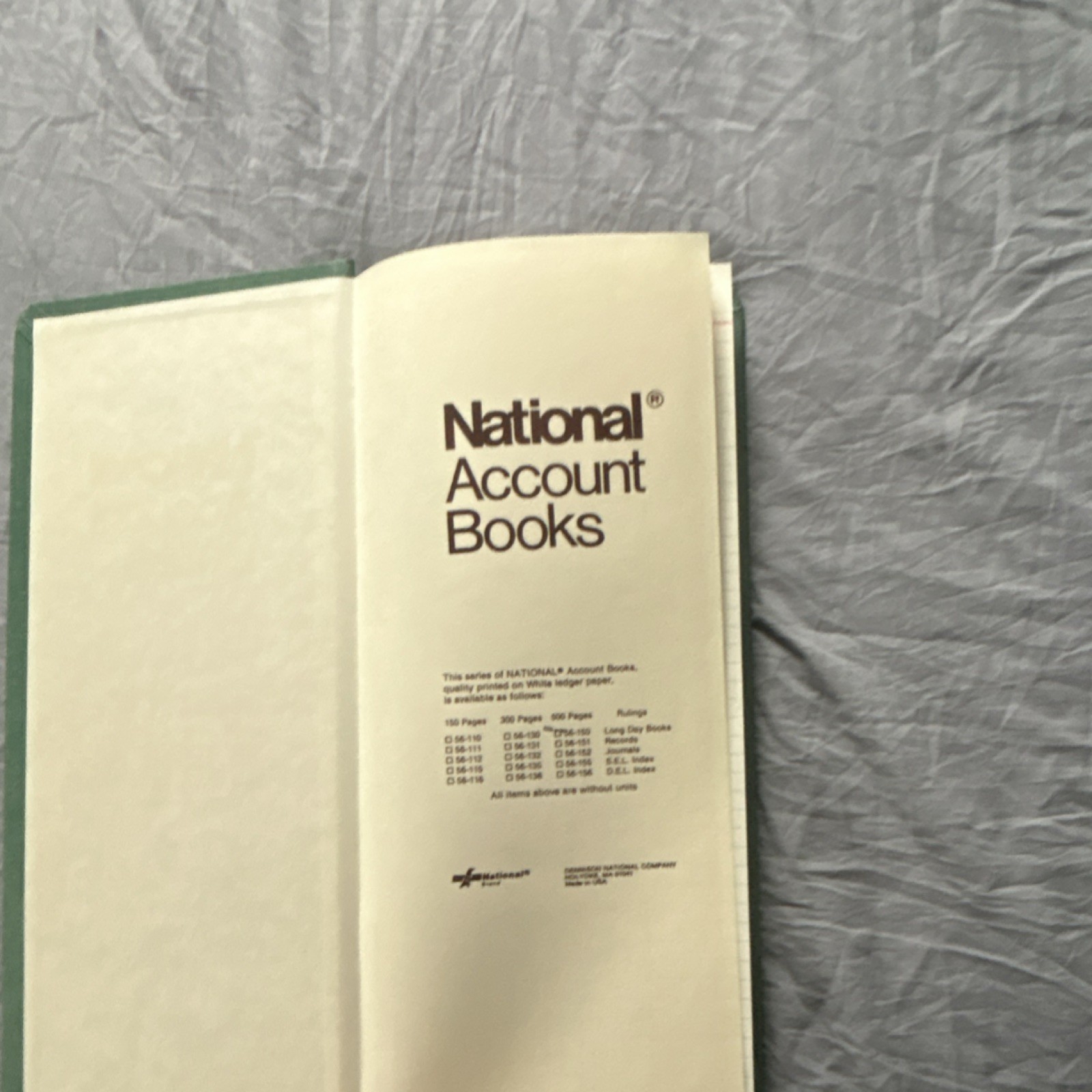 National Day Book Green Ledger Account Book for Record Keeping and Ledger Book