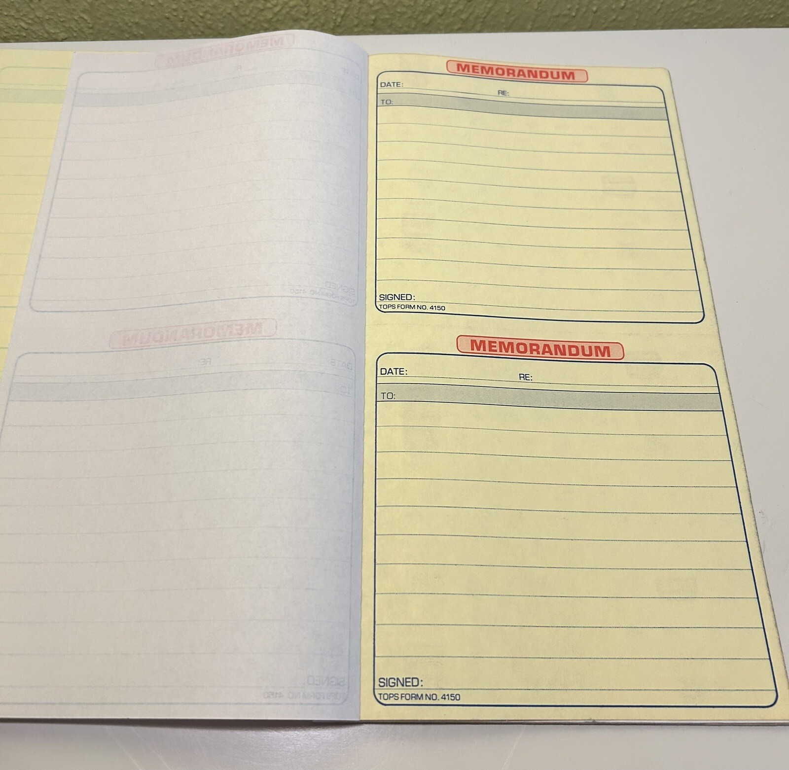 Tops Adams 2-Part Carbonless Memo General Purpose Forms 100 Sets/One Book