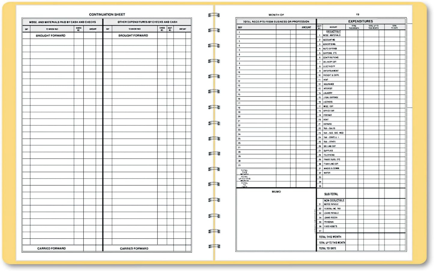 Abis_book Brown Record Book Wirebound 128 Pages For Cash Payroll Tax Records