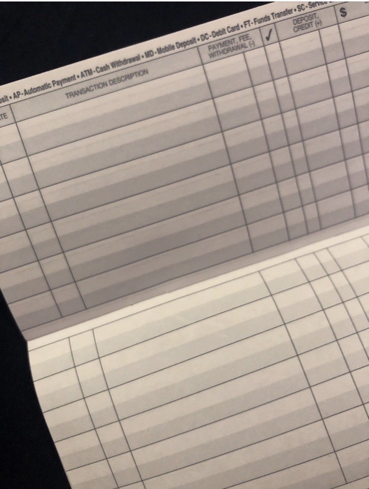 Transaction Register – Standard Size Checkbook Ledger, Banking Supply, 2026-2028