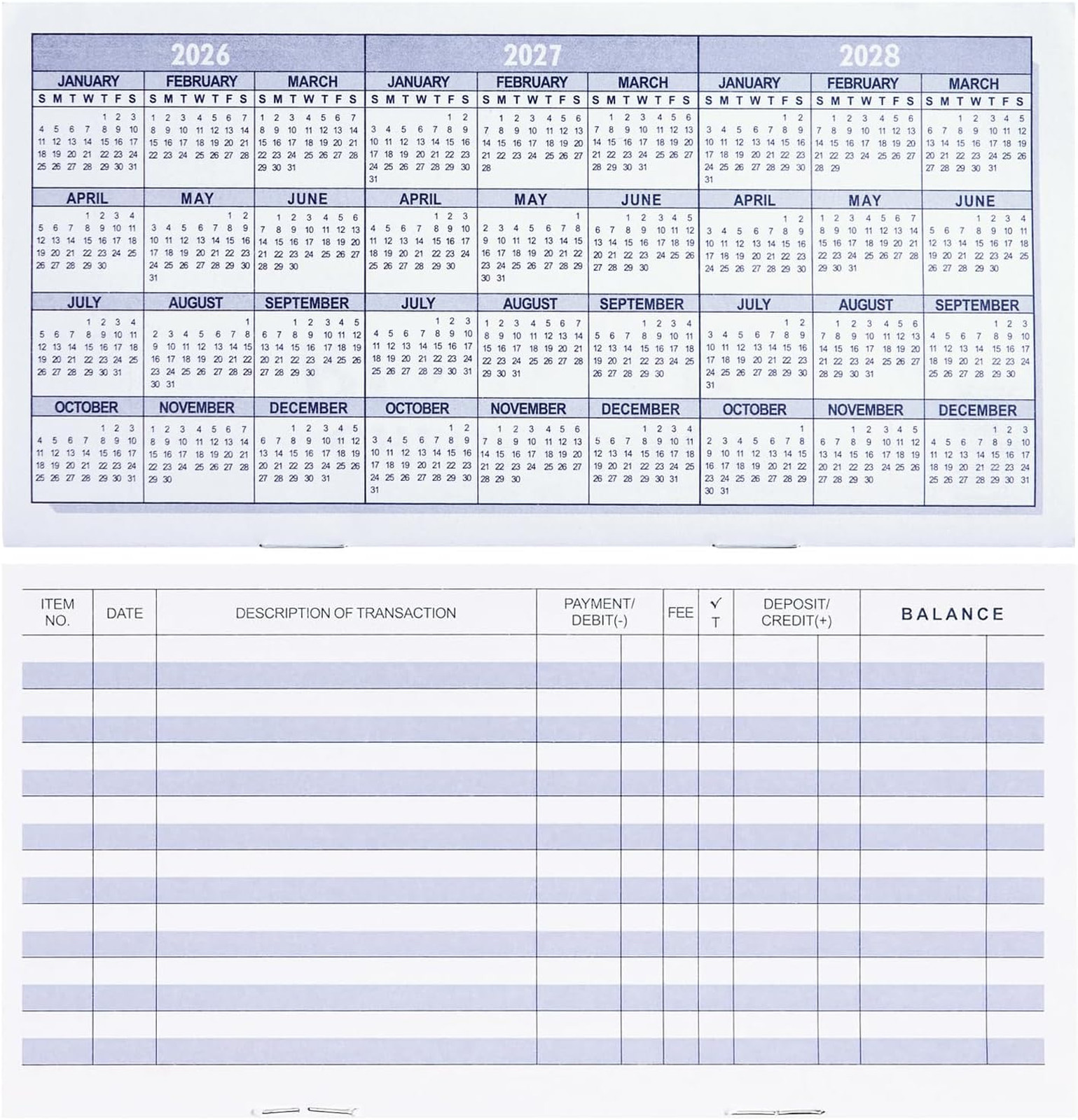 Checkbook Register Pack Personal Business Ledger 6×3 Inch Financial Tracking